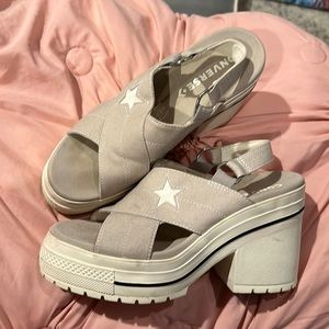 Gray Converse platform sandals. Size women’s 9.5